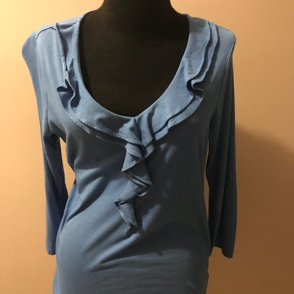 Talbots Brand front ruffle Top